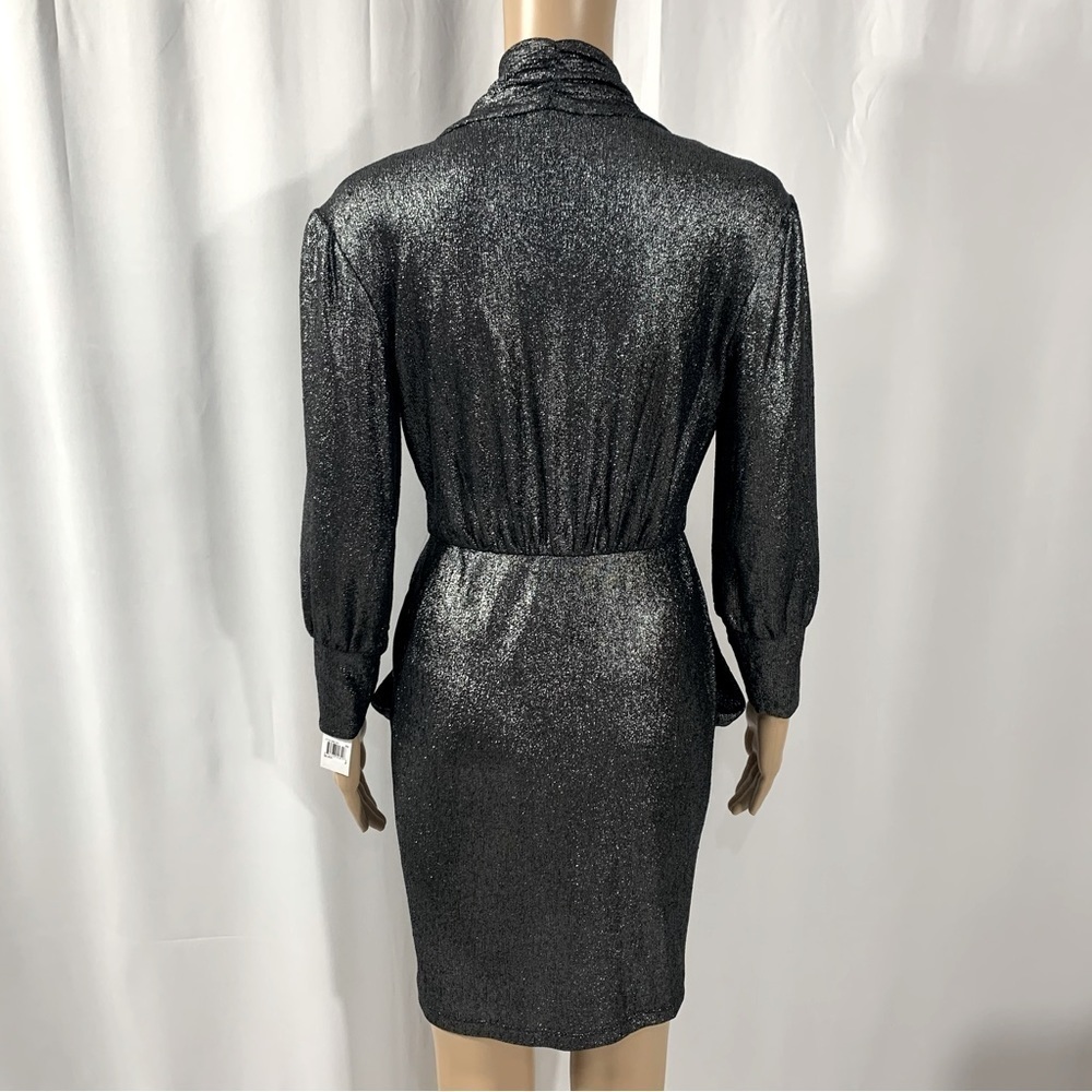 DONNA MORGAN Metallic Stretch Pocket Bodycon Dress Size 2 - Picture 4 of 9